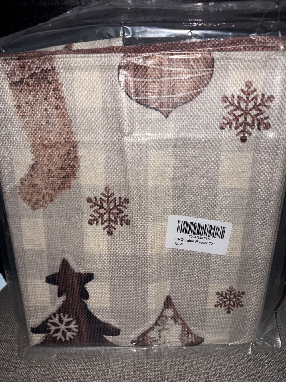 Beige and Brown Holiday Table Runner